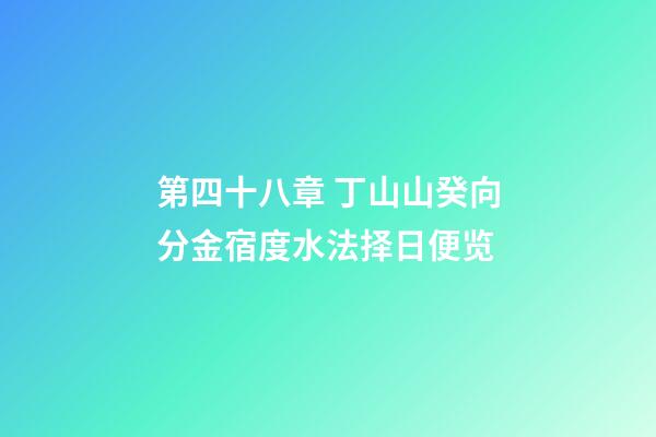 第四十八章 丁山山癸向分金宿度水法择日便览